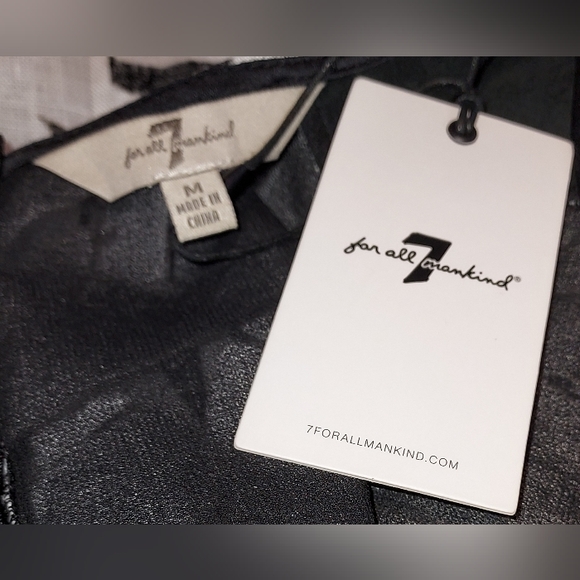 7 for all mankind Black/Ivory Floral Cut Out Look Dress NWT - Picture 5 of 7